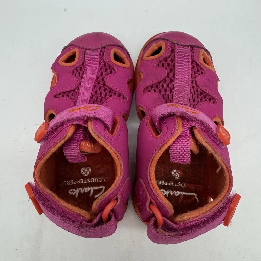 Clarks Cloudsteppers Kids Ezera Sea T Girl 5M Pink Rose Closed Toe Sport Sandal